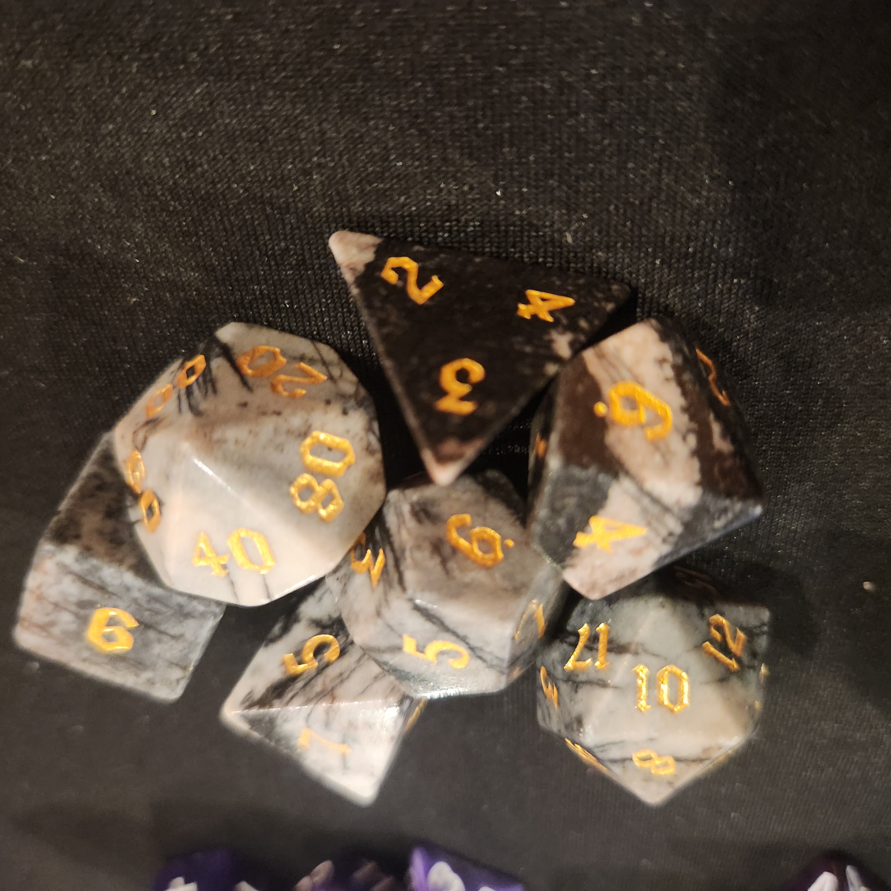 Zebra Jasper Stone Dice