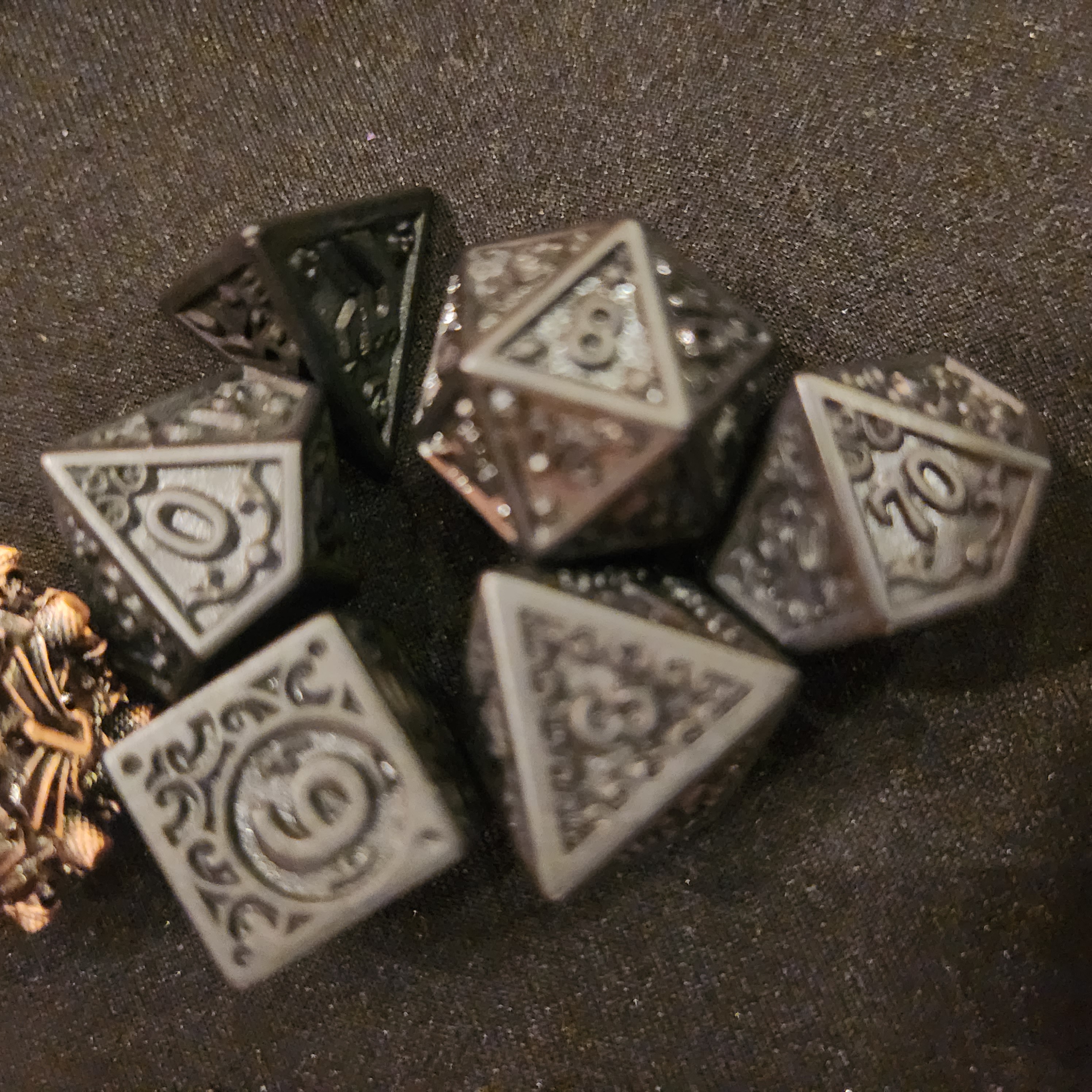 Black on Black Resin Dice